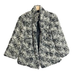 Chicos Soft Faux Fur Blazer Jacket Gray Sz S